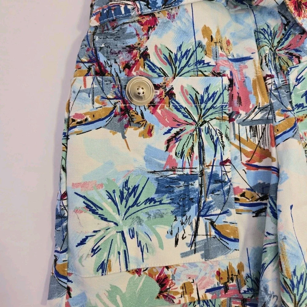 Zara Kids Girls Tropical Print Shorts Size 4 Tie Belt Pull On Pockets‎ Beach